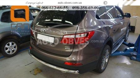 Защита заднего бампера Hyundai Santa Fe Grand 2013-2016 - тип: одинарная труба фото 3