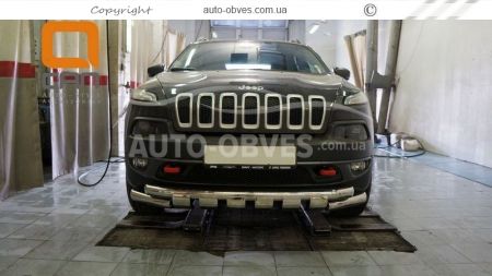 Захист бампера Jeep Cherokee 2013-2016 - тип: модельний з пластинами фото 2