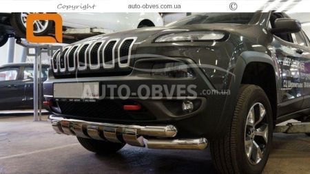 Bumper protection Jeep Cherokee 2013-2016 - type: model with plates фото 1