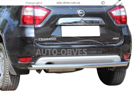 Rear bumper protection Nissan Terrano 2014-2018 - type: single pipe фото 0