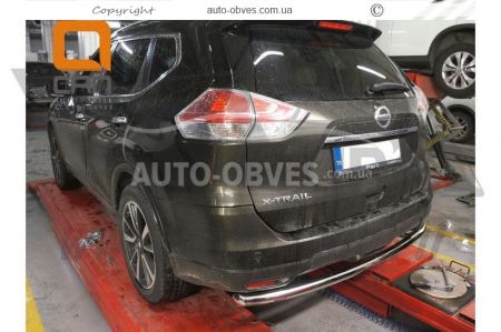 Rear bumper protection Nissan X-Trail 2017-2021 - type: single pipe фото 3