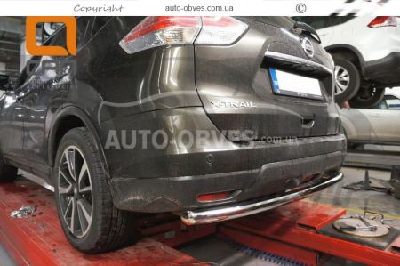 Rear bumper protection Nissan X-Trail 2017-2021 - type: single pipe фото 1