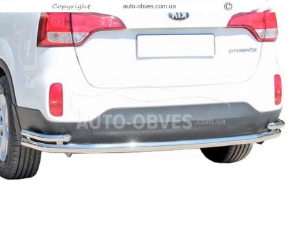 Rear bumper protection Kia Sorento 2013-2016 - type: pipe with corners фото 1