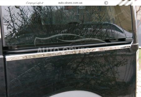 Накладки на молдинг зсувних дверей Ford Connect - тип: нержавійка 1 шт фото 2