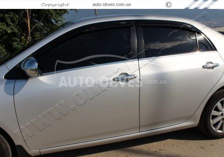 Наружная окантовка стекол Toyota Corolla нержавейка 4 шт фото 3