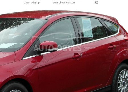 Lower window trim, stainless steel Ford Focus HB 8 pcs фото 2