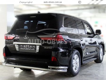 Lexus LX570 rear bumper protection - type: pipe with corners, on request фото 1