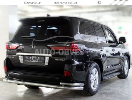 Защита заднего бампера Lexus LX570 - тип: труба с уголками, под заказ фото 1