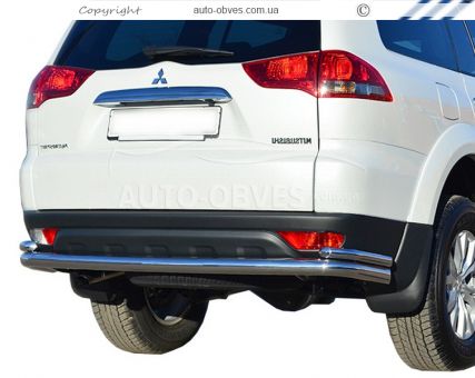 Mitsubishi Pajero Sport rear bumper protection - type: pipe with corners фото 0