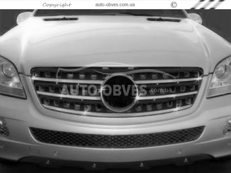 5-piece Mercedes w164 front grille pads фото 2