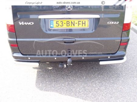 Защита заднего бампера Mercedes Vito, Viano L1\L2\L3 базы - тип: углы одинарные фото 3