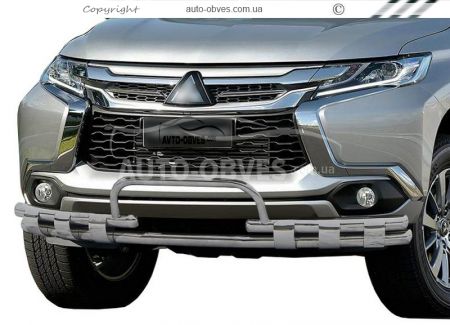 Front bumper protection Mitsubishi Pajero Sport 2016-2019 фото 0
