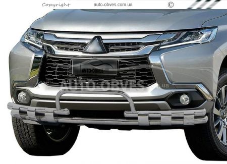 Защита переднего бампера Mitsubishi Pajero Sport 2016-2019 фото 0