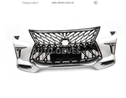 Передній бампер для Lexus LX570, 450d 2008-2015 - тип: style рестайлінг білий фото 1