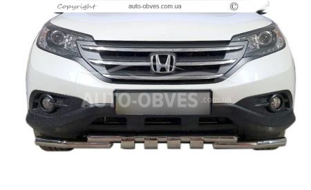 Захист бампера Honda CRV 2013-2016 - тип: модельний, з пластинами фото 0