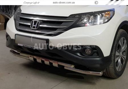 Захист бампера Honda CRV 2013-2016 - тип: модельний, з пластинами фото 1