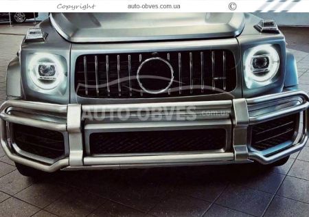 Передняя защита Mercedes G сlass w463 2018-... - тип: тип v1 фото 3