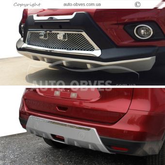 Передня та задня накладки Nissan X-trail T32, Rogue 2014-2017 - тип: v3 фото 3