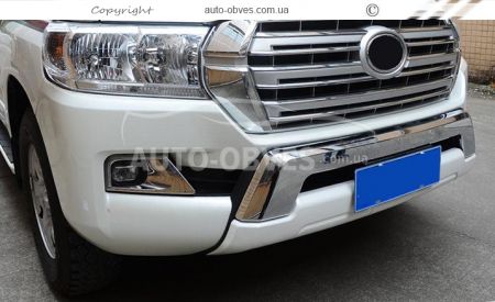 Передня накладка Toyota Land Cruiser 200 2012-2016 - тип: EA-style, без спідниці чорний колір фото 3