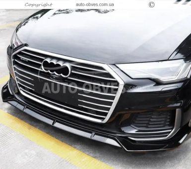 Front lip skirt Audi A6 C8 2018-… - type: black фото 3