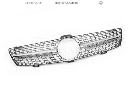 Radiator grille Mercedes CLS C219 2005-2008 - type: diamond silver фото 2