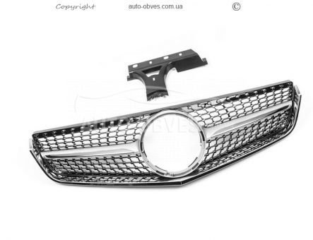 Radiator grille Mercedes E class coupe C207 2009-2013 - type: diamond silver фото 2