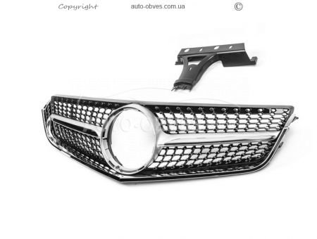 Radiator grille Mercedes E class coupe C207 2009-2013 - type: diamond silver фото 0