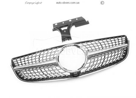 Radiator grille Mercedes E class coupe C207 2014-2016 - type: diamond silver фото 2