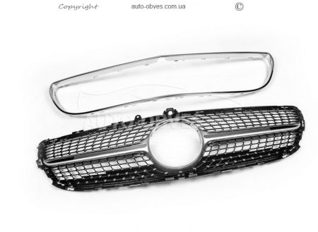 Grille Mercedes CLS C218 2014-2018 - type: diamond silver фото 2