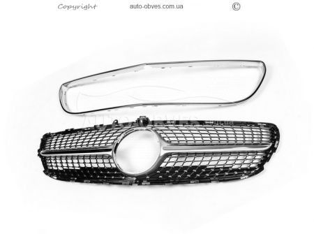 Grille Mercedes CLS C218 2014-2018 - type: diamond silver фото 0