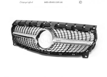 Radiator grille Mercedes CLA C117 2017-2019 - type: diamond silver фото 0