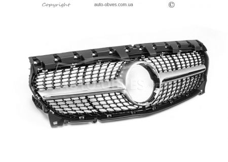 Radiator grille Mercedes CLA C117 2017-2019 - type: diamond silver фото 1