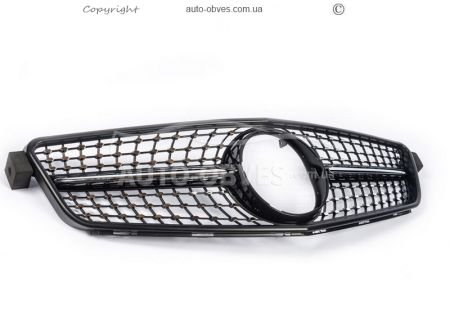 Grille Mercedes C class w204 2007-2014 - type: diamond black фото 2