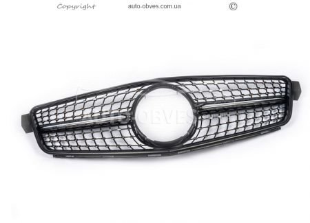 Grille Mercedes C class w204 2007-2014 - type: diamond black фото 1