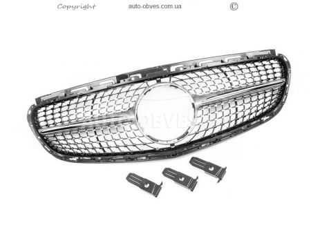 Radiator grille Mercedes E class w212 - type: diamond silver 2013-2016 фото 2