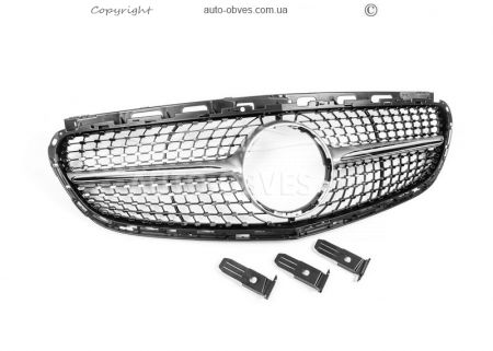 Radiator grille Mercedes E class w212 - type: diamond silver 2013-2016 фото 1