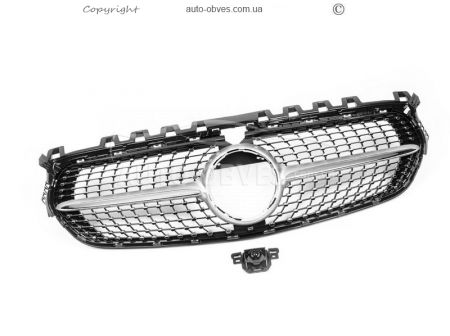 Radiator grille Mercedes B class w247 2019-...︎ - type: diamond silver without camera space фото 2