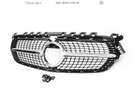 Radiator grille Mercedes B class w247 2019-...︎ - type: diamond silver without camera space фото 0