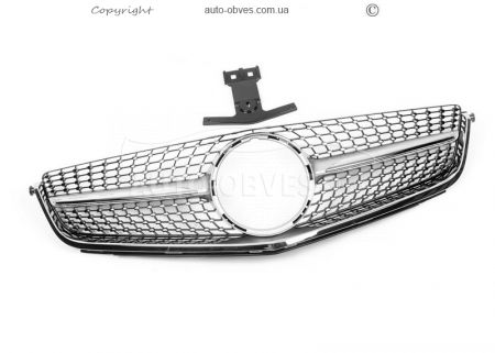 Radiator grille Mercedes C class w204 2007-2014 - type: diamond silver for C63 фото 2