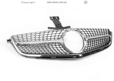 Radiator grille Mercedes C class w204 2007-2014 - type: diamond silver for C63 фото 1