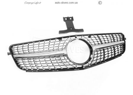 Radiator grille Mercedes C class w204 2007-2014 - type: diamond silver фото 1