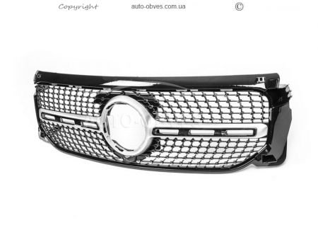 Radiator grille Mercedes GLB X247 2019-...︎ - type: diamond silver фото 0