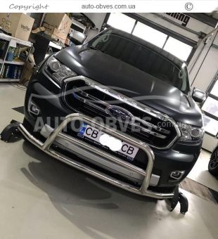 Front bumper protection Ford Ranger 2017-... - type: for winch фото 1