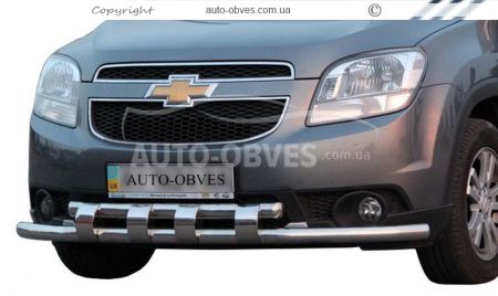 Защита бампера Chevrolet Orlando 2010-2016 - тип: модельная с пластинами фото 0