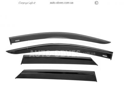Wind deflectors Peugeot 3008 2016-2024 - type: 4 pcs with black molding photo 0