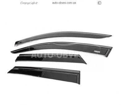 Wind deflectors Peugeot 3008 2016-2024 - type: 4 pcs with black molding photo 3