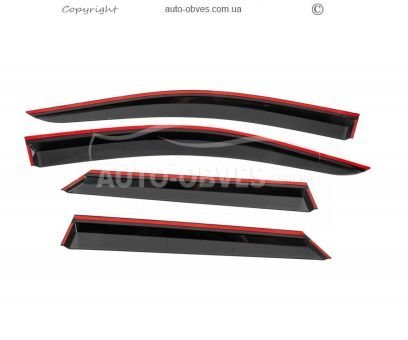 Wind deflectors Peugeot 3008 2016-2024 - type: 4 pcs with black molding photo 1