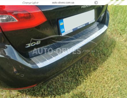 Накладка на задній бампер Peugeot 308 2014-2021 - sw фото 3