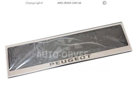 License plate frame for Peugeot - 1 pc фото 0