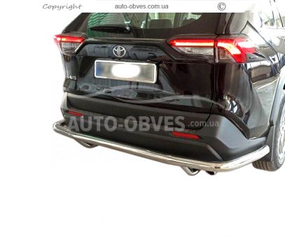 Rear bumper protection Toyota Rav4 2019-... - type: single mustache full edging фото 0